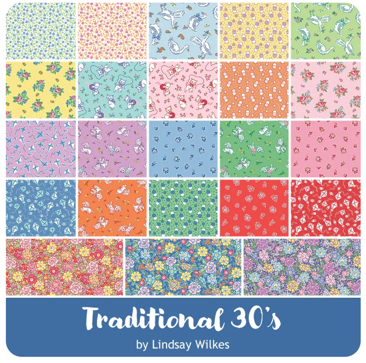 Traditional 30's C18243-PINK Kittens Pink Lindsay Wilkes Riley Blake Half Yard