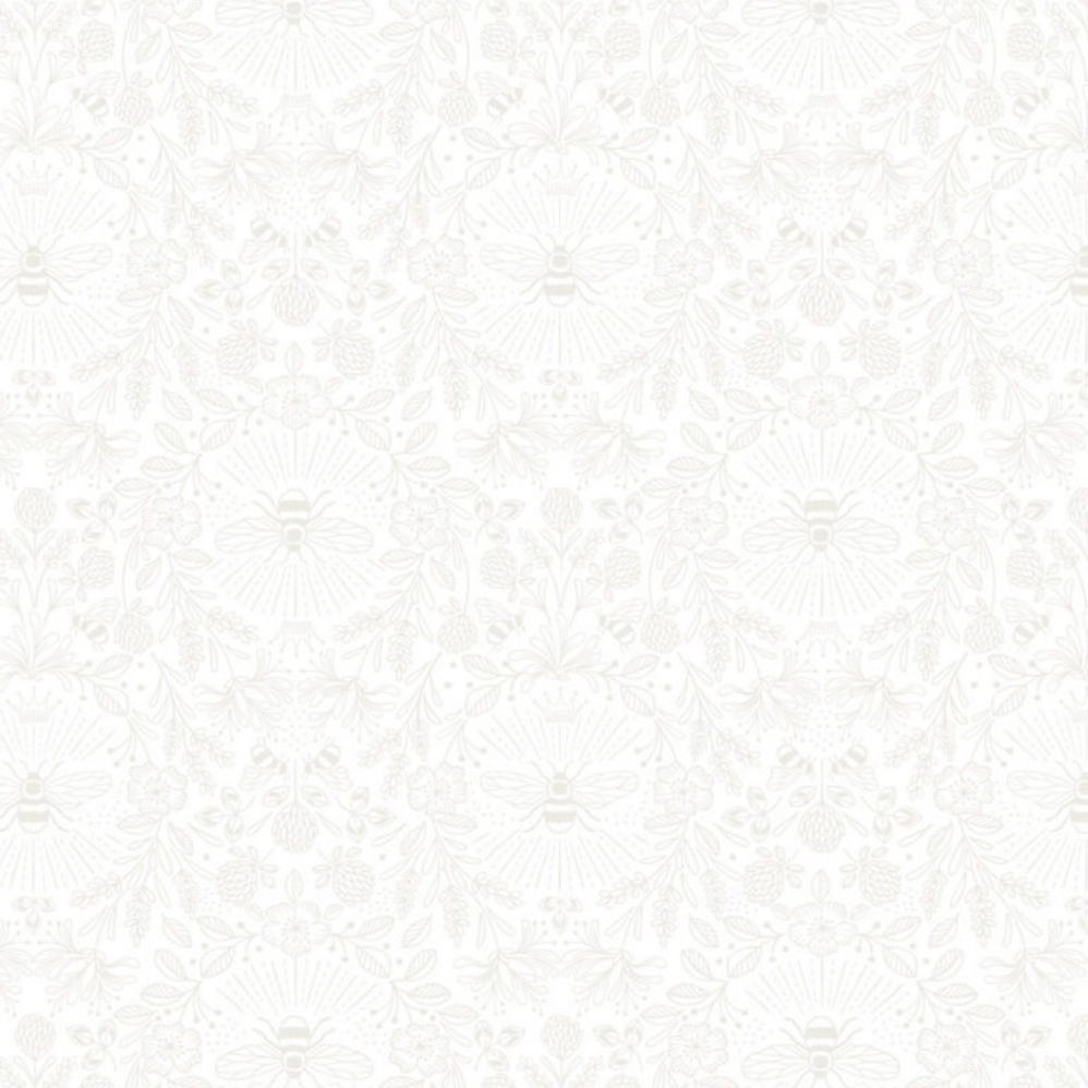 Tiny Tonals TT1A Queen Bee White on White Lewis & Irene Half Yard