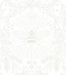 Tiny Tonals TT1A Queen Bee White on White Lewis & Irene Half Yard