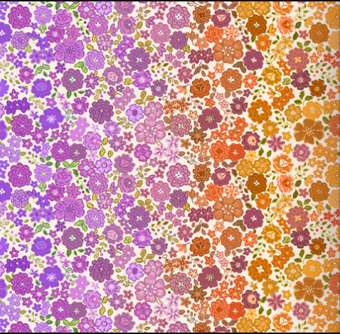 Berry Boho Bloom OM3B Ombre Lewis & Irene Half Yard