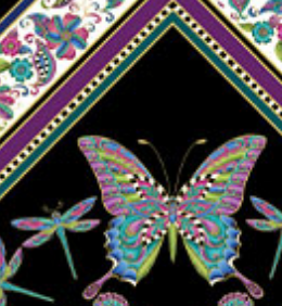 Alluring Butterflies 13305M12B Butterfly Kalei Panel Benartex Each