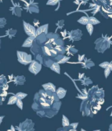 Lakeland Blues Elegant Rose LB25802 Poppie Cotton Half Yard