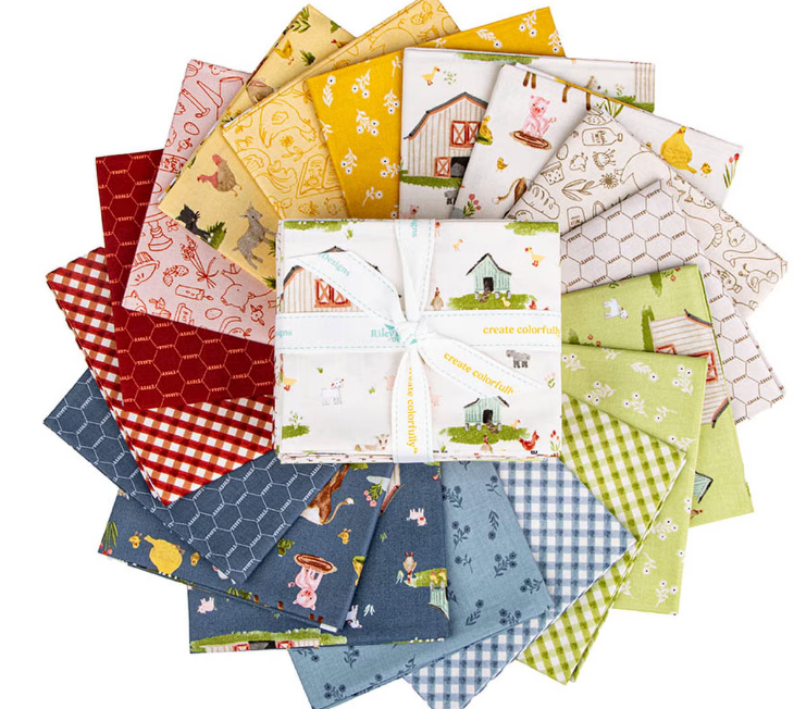 Lil' Farm Friends 18 Fat Quarter Bundle FQ­-17940­-18 Kelsey Carlson Riley Blake