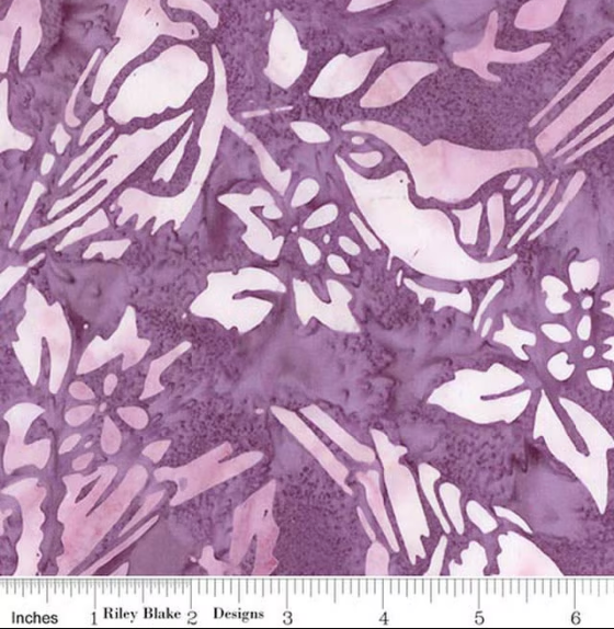 Batiks Backyard Birds Razzmic Berry BT23580-174 Riley Blake Half Yard
