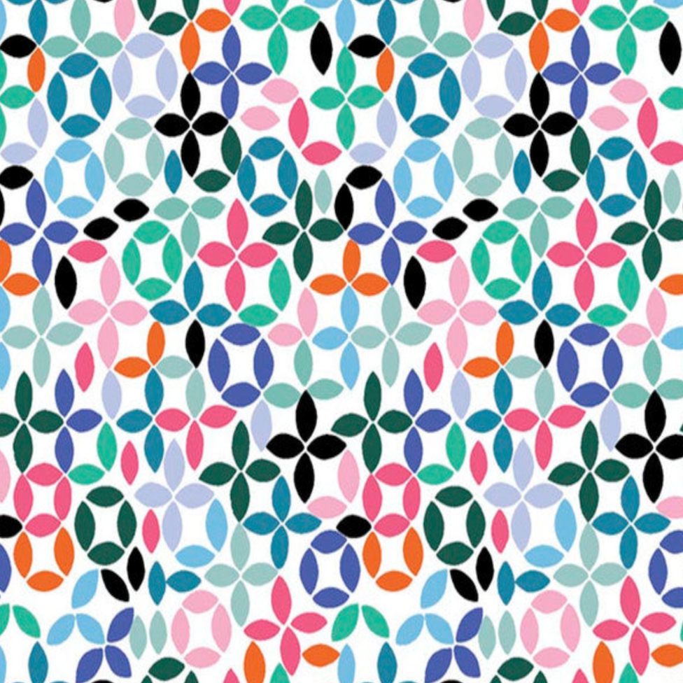 She Sees Shapes Circle Flowers Multi Corinne Lent Pink Light Studio RIVSS-2234-5 By the Half Yard