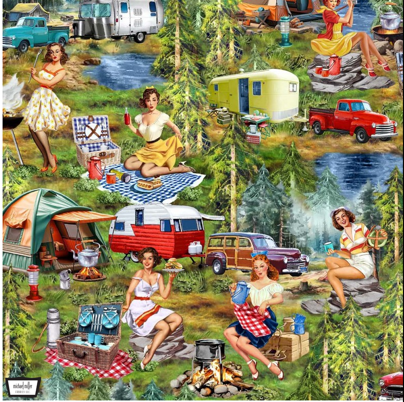 Girls Gone Camping Michael Miller DCX12759-MULT-D By the Half Yard