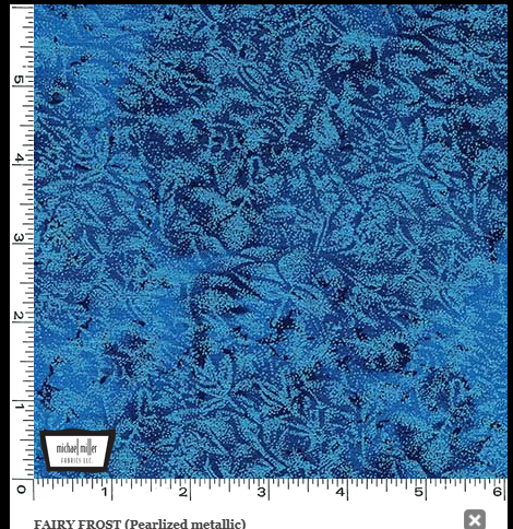 Fairy Frost Cerulean Blue Pearlized Metallic Michael Miller CM0376-CEBL-D By the Half Yard
