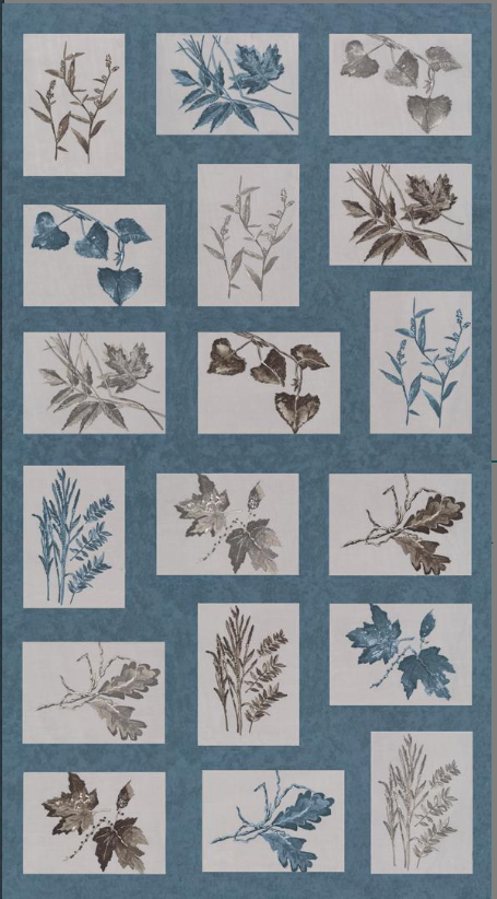 Winter Outdoor Leaf Multi Panel Change of Seasons Holly Taylor Moda Fabrics 6860 11 Each