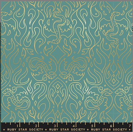 Fireglow Metallic RS2137 13M Watercress Moda Ruby Star Fabrics Half Yard - PREORDER