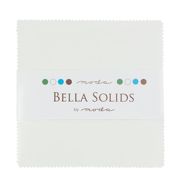 Bella Solids 5" Charm Pack White Moda Fabrics 9900PP-98