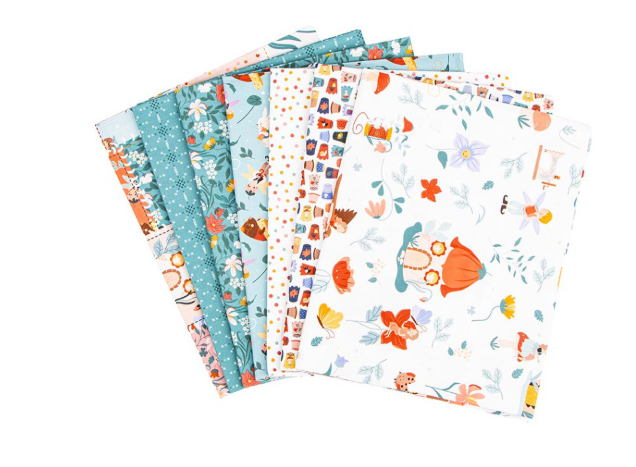 Thimbelina 6-Yard + Panel White Bundle by Jennifer Long Riley Blake 1YD-16860C