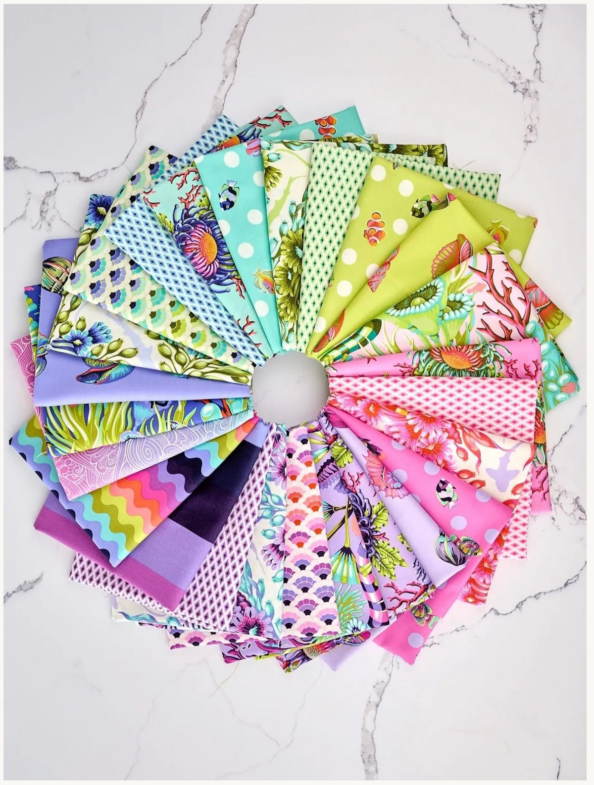 Floral Reef 5" Charm Pack by Tula Pink FreeSpirit Fabrics FB6CPTP.FLORAL