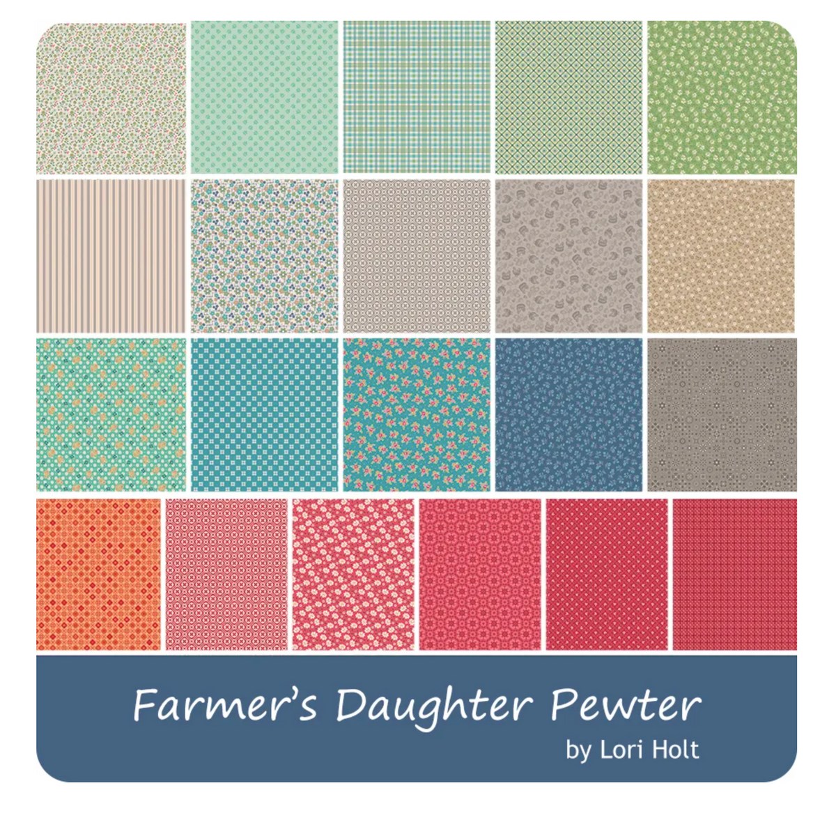 Farmer's Daughter Pewter 21-Yard Bundle Lori Holt Riley Blake 1YD-17160P-21
