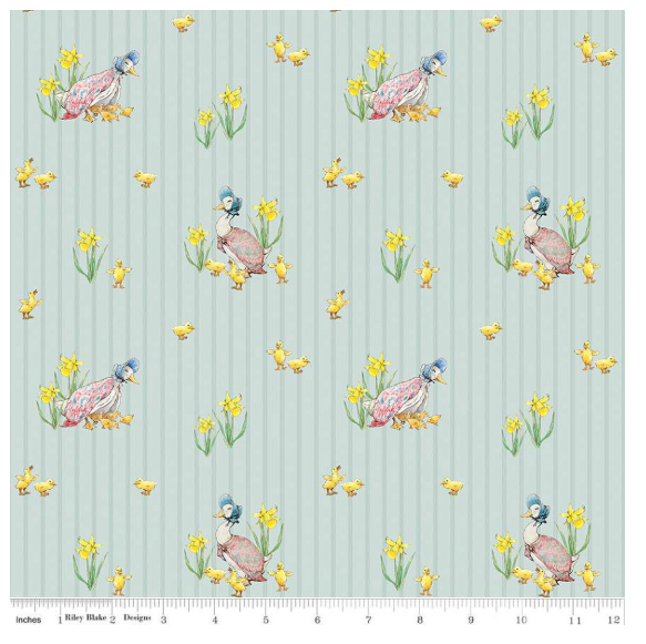 Duck Stripe Blue Peter Rabbit & Friends for Riley Blake Designs CD15862BLUE By the Half Yard