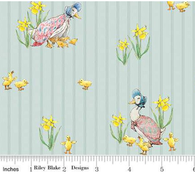 Duck Stripe Blue Peter Rabbit & Friends for Riley Blake Designs CD15862BLUE By the Half Yard
