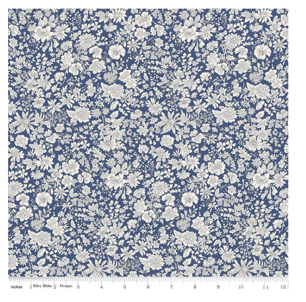 Emily Belle Saphire by Liberty Fabrics Riley Blake Designs 01666441A By the Half Yard