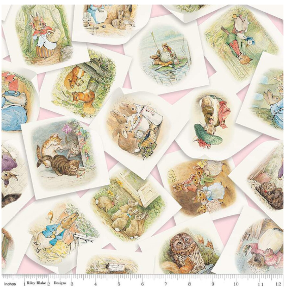 Peter Rabbit & Friends Main Characters Pink for Riley Blake Designs CD15860-PINK By the Half Yard