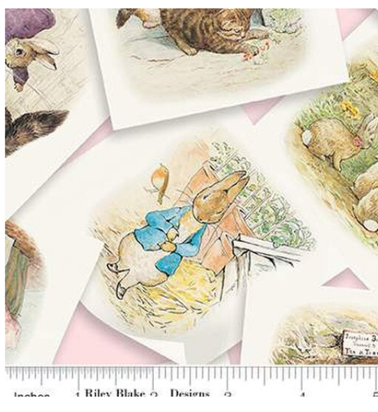 Peter Rabbit & Friends Main Characters Pink for Riley Blake Designs CD15860-PINK By the Half Yard