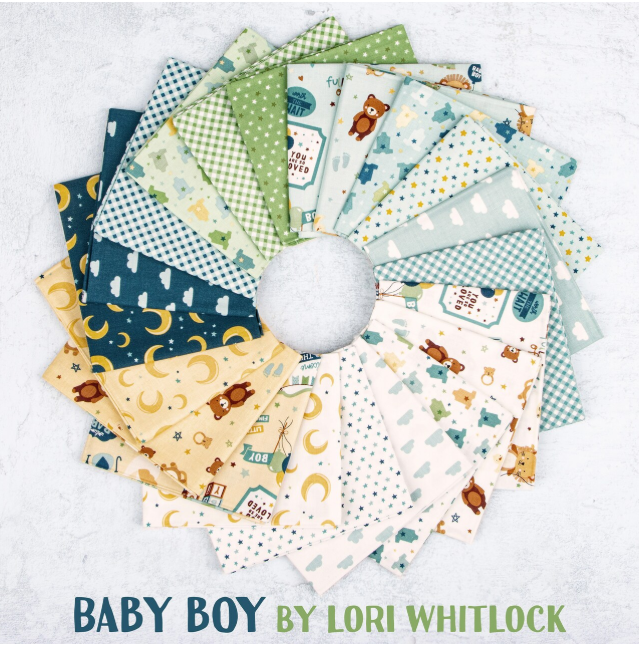 Baby Boy Onesies by Lori Whitlock for Riley Blake Designs C16764-BLUE By the Half Yard