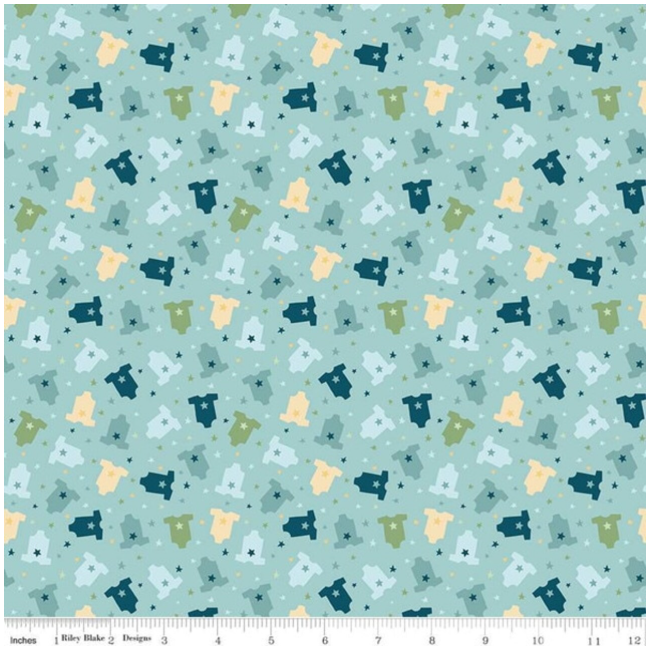 Baby Boy Onesies by Lori Whitlock for Riley Blake Designs C16764-BLUE By the Half Yard