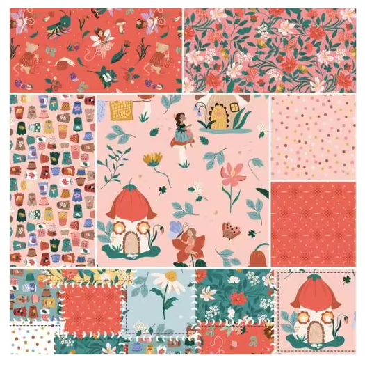 Thimbelina Apricot Mist 6-Yard + Panel Bundle by Jennifer Long 1YD-16860A-7