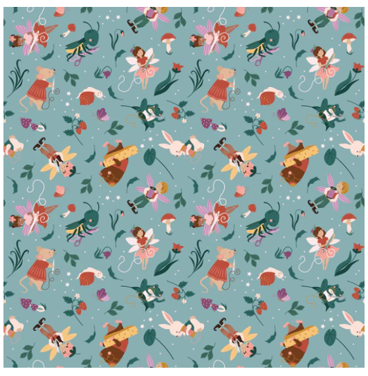 Sewing Faries Mist Thimblelina & the Sewing Fairies  by Jennifer Long Riley Blake Designs CD16861-MIST By the Half Yard