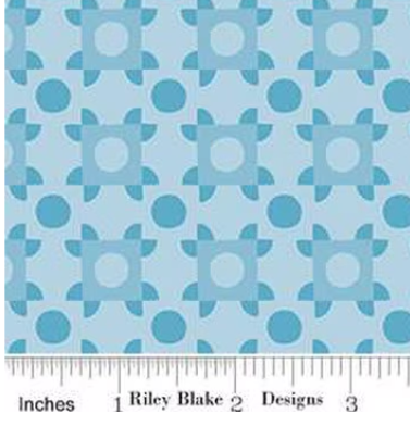 Patchwork Piazza Blue The Genesis of a Journey by Genesis Hall Riley Blake Designs C16933­-BLUE  By the Half Yard