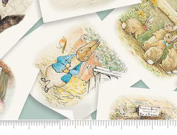 Peter Rabbit & Friends Main Characters Blue for Riley Blake Designs CD15860-BLUE By the Half Yard
