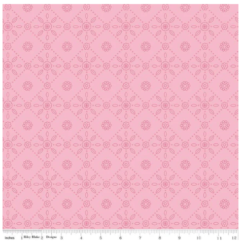 Folk Tile Pink Little Darlin  Riley Blake Designs C16973-PINK By the Half Yard