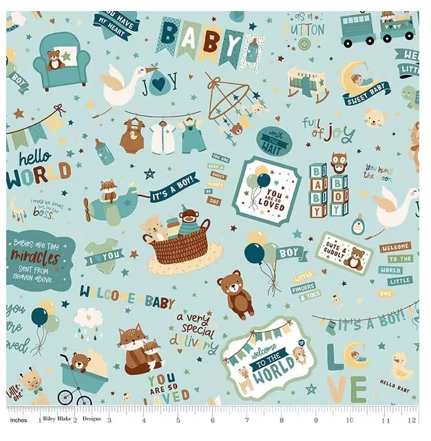Baby Boy by Lori Whitlock for Riley Blake Designs C16760-BLUE By the Half Yard