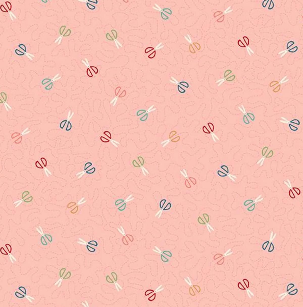 Sewing Room - Scissors - Pink - by the HALF YARD Makower Andover
