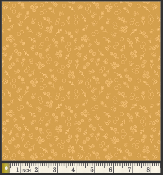 Summer Homestead Bumble & Bloom Honey by Sewcial Bee Collective for Art Gallery Fabrics SBC-BB-3002