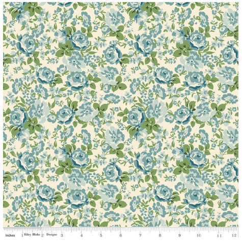 Cowgirl Floral Blue Echo Park Paper Co. C1748-1BLUE Half Yard
