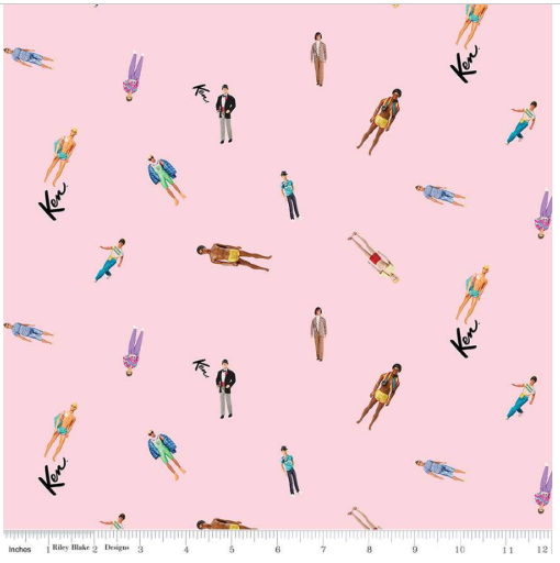 Barbie™ World Ken Dolls Pink for Riley Blake Designs CD15023-PINK  by the Half Yard