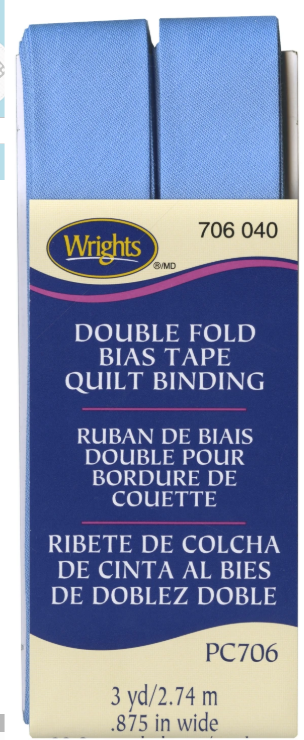 Double Fold Quilt Binding 7/8" x 3 Yards Delft by Wright's Co. 117706040 By Each