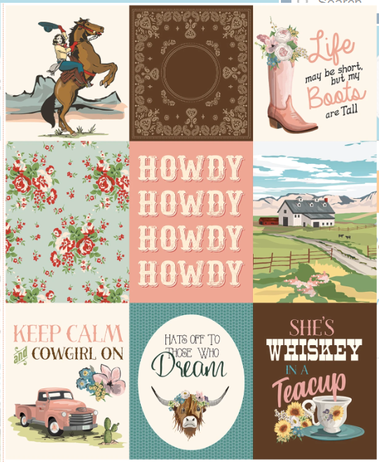 Cowgirl Panel by Echo Park for Riley Blake Designs P17487R-PANEL By the Panel
