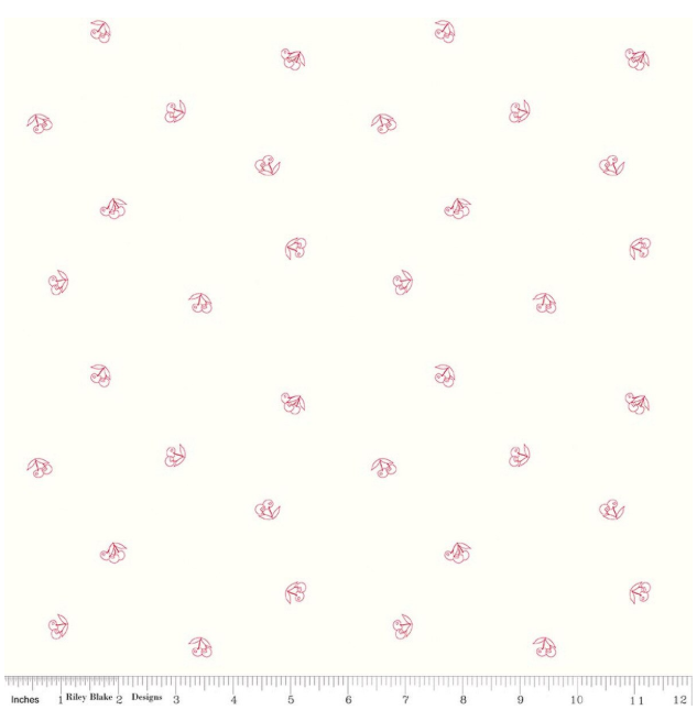 Hush Hush 6 Very Cherry Jill Finley Riley Blake Designs C18350­-CHERRY Half Yard
