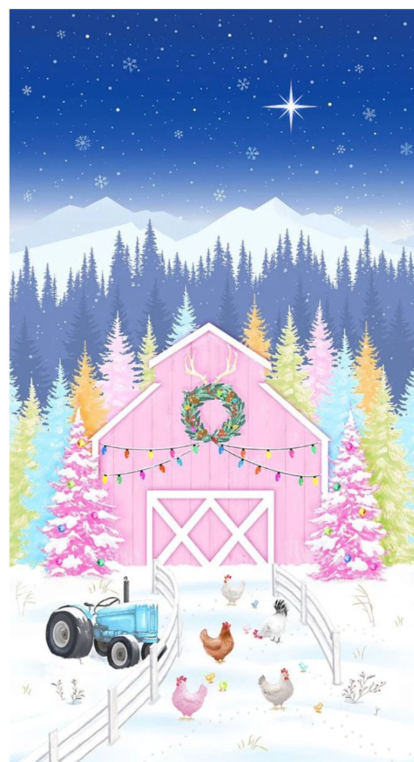 Homestead Holiday Barn 24" Panel Timeless Treasures CD3650 6M