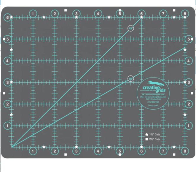 Creative Grids CGRMAT68 Self-Healing Double Sided Rotary Cutting Mat 6in x 8in