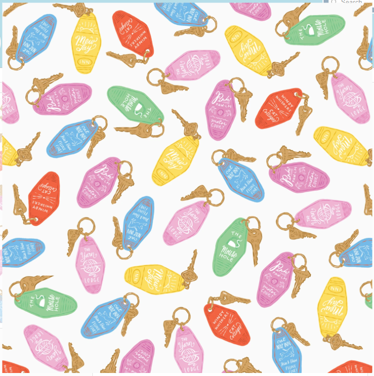 Poolside Purrfection Retro Meowtel 229219-X Half Yard