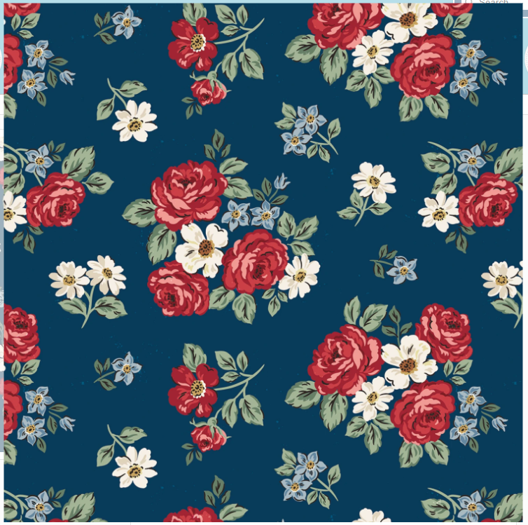 Independence Floral Oxford Riley Blake C17331R-OXFORD Half Yard