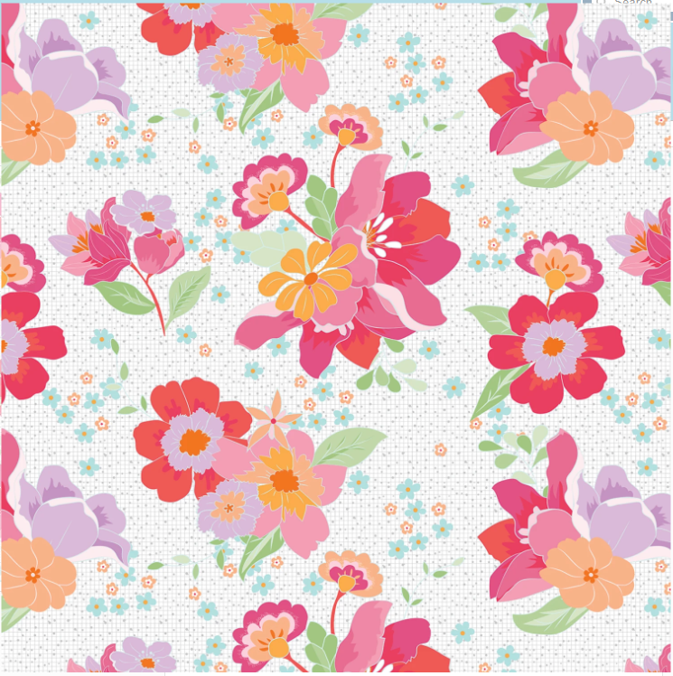 Flourish Main White Sue Daley Riley Blake Designs C17450R-WHITE Half Yard