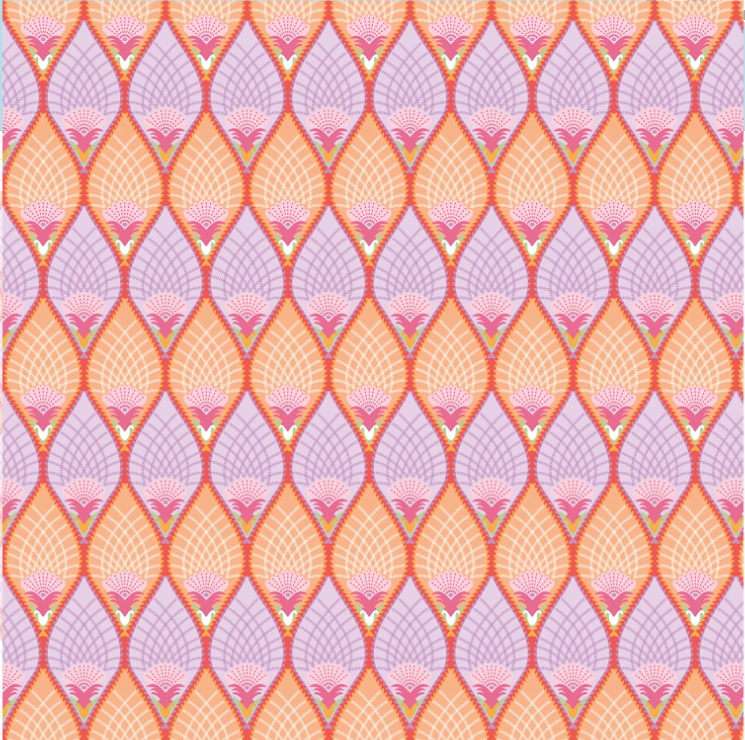 Flourish Pineapple Lilac Sue Daley Riley Blake C17454R-LILAC Half Yard