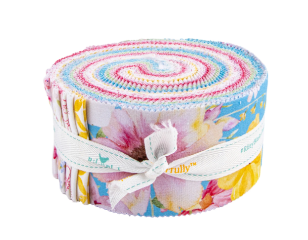 Painted Petals 2.5" Rolie Polie Lila Tueller Riley Blake  RP-17590-40