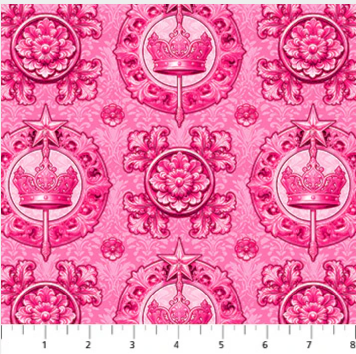 Good Together 10698-23 Pink EMBLEM Patrick Lose Northcott Half Yard