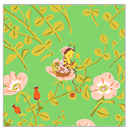Studio Edit, Nanny Bee, Green, 37023D-5, Windham Fabrics Half Yard