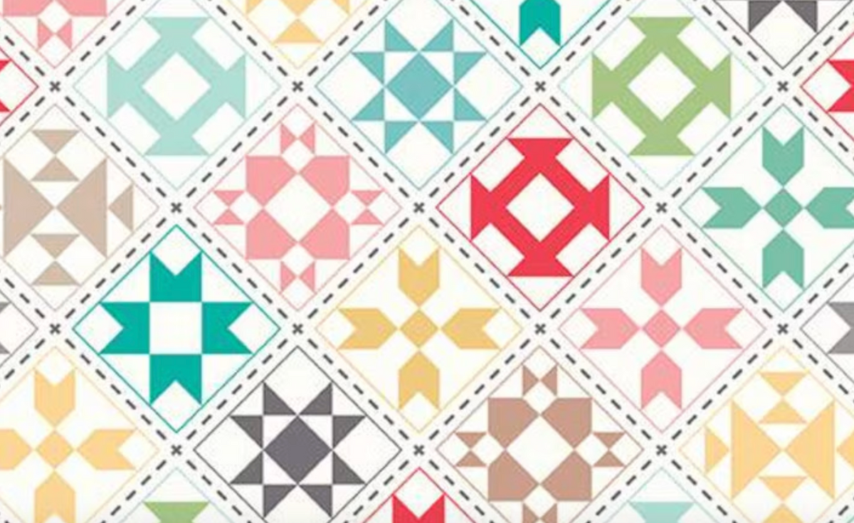 My Happy Place Home Décor 58" Quilt Blocks Lori Holt HD9314-CREAM Half Yard