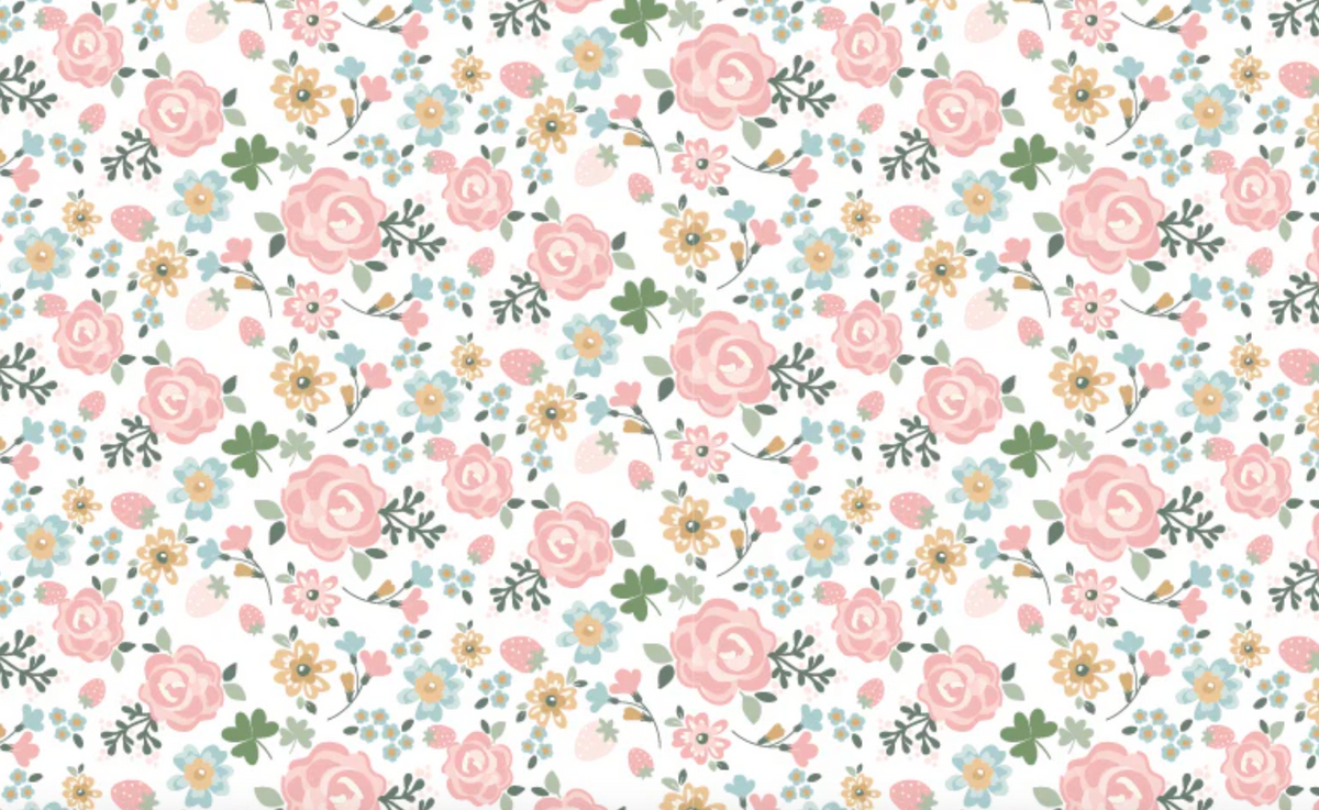 Pemberley Park PE261201 White Miss Elliot Lori Woods Poppie Cotton - Half Yard