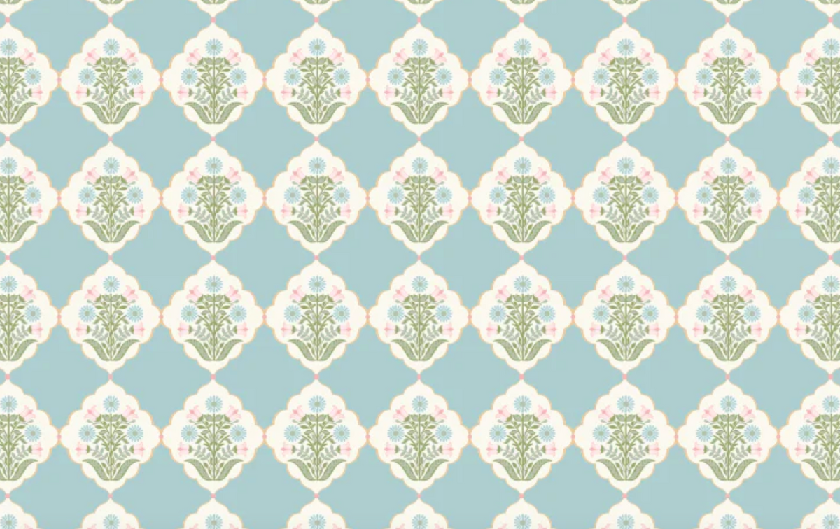 Pemberley Park PE261205 Emma Jayne Blue Lori Woods Poppie Cotton Half Yard