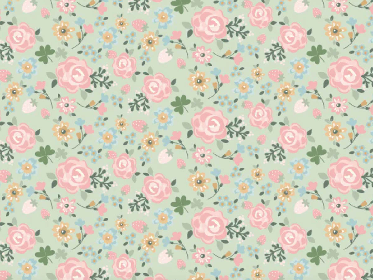 Pemberley Park PE261203 Miss Elliot Green Lori Woods Poppie Cotton Half Yard